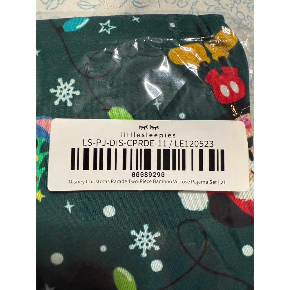 New Little Sleepies Disney Christmas Parade 2T 2023 Sold Out Holiday PJs Bamboo - Picture 3 of 3